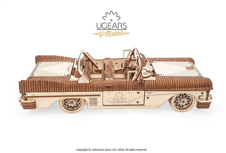UGEARS stavebnice - Dream Cabriolet VM-05, mechanická, dřevěná_797289353