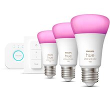 Philips Hue White and Color Ambiance 9W 1100lm E27 starter kit O2 TV HBO a Sport Pack na dva měsíce
