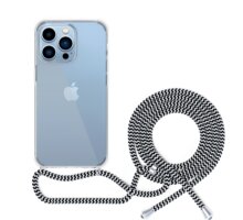 EPICO zadní kryt se šňůrkou pro Apple iPhone 13 mini, transparentní / černo-bílá_245782490