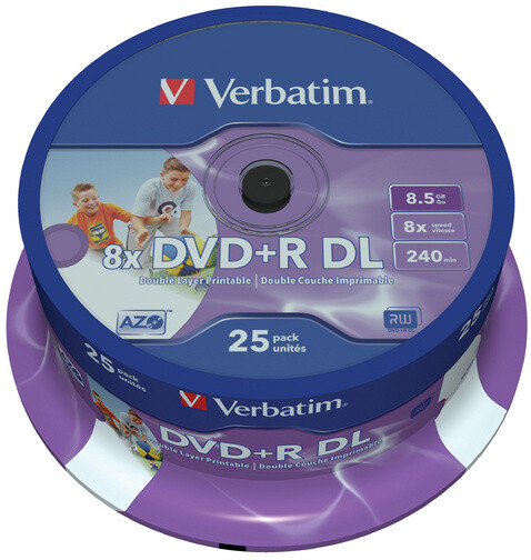 Verbatim DVD+R Printable DL 8x 8,5GB spindle 25ks_1095936168