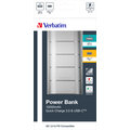 Verbatim powerbanka 10000mAh, 2x USB-A + USB-C, PD, QC 3.0, kovová, šedá/stříbrná_1002874941