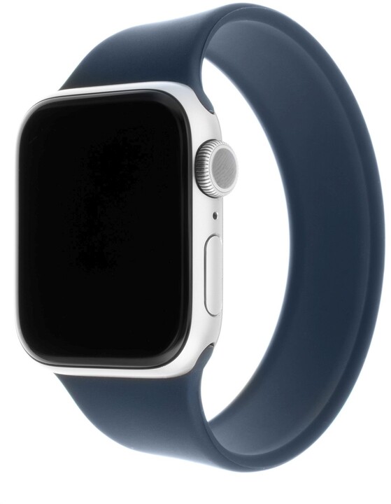 FIXED silikonový řemínek pro Apple Watch, 38/40mm, elastický, velikost L, modrá_1997319311