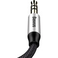 BASEUS kabel audio Yiven Series, Jack 3.5mm, M/M, 0.5m, stříbrná/černá_389958779