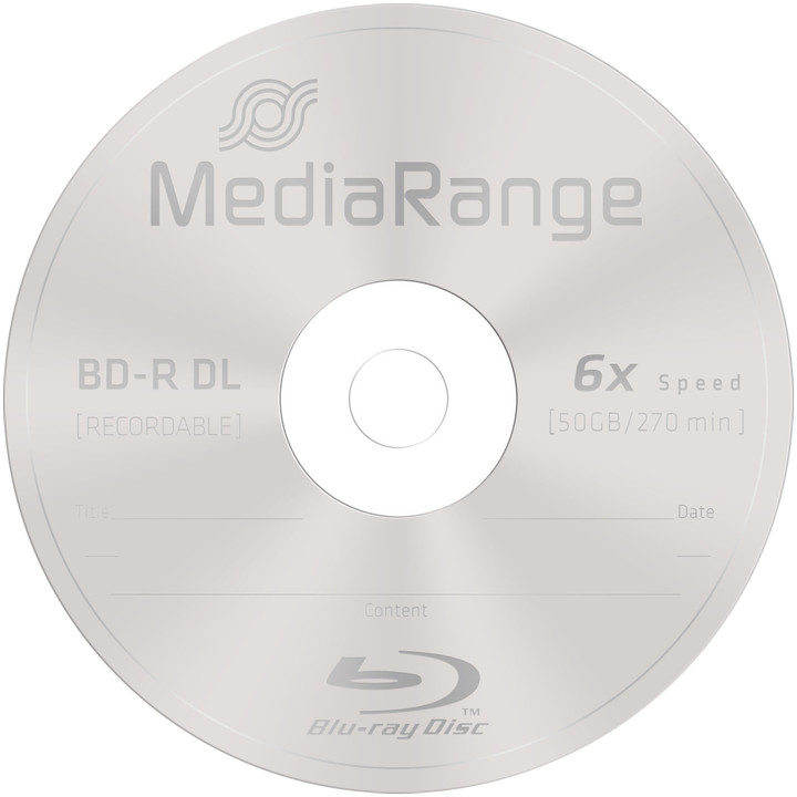 MediaRange BD-R DL, 6x, 50GB, 10ks, Spindle_867257643