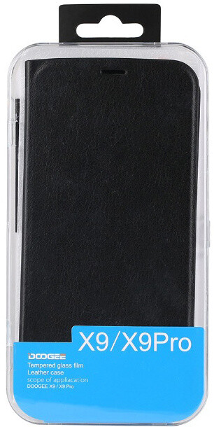 DooGee X9/X9 PRO Flip Case + Screen Protector Glass, černá_1898760512