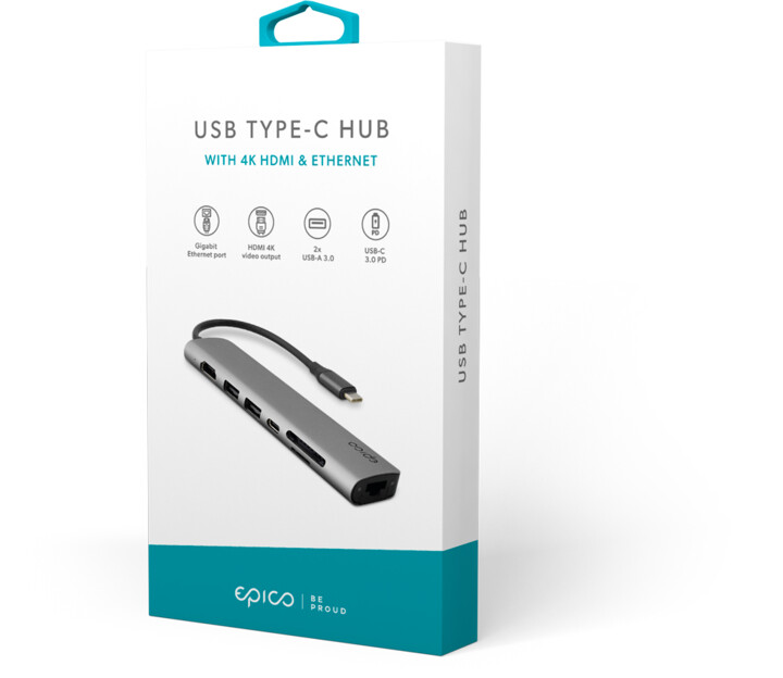 EPICO Hub Multimedia 3 s rozhraním USB-C pro notebooky a tablety - vesmírně šedá_547022068