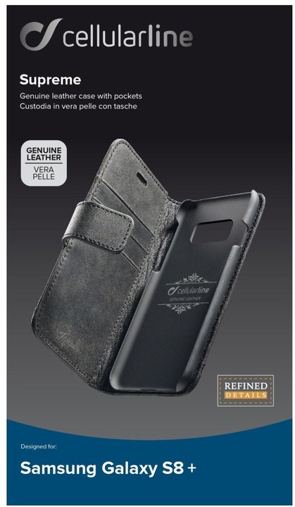 CellularLine prémiové kožené pouzdro typu kniha Supreme pro Samsung Galaxy S8 Plus, černé_1380508906