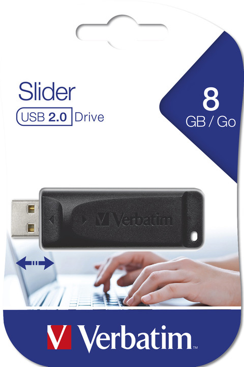 Verbatim Slider 8GB, černá_1195473099