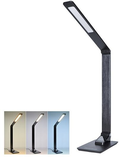 Solight LED stolní lampička stmívatelná, 8W, display, změna chromatičnosti, hliník, černá_232786502