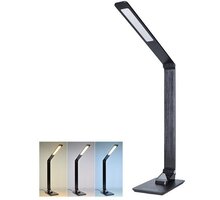 Solight LED stolní lampička stmívatelná, 8W, display, změna chromatičnosti, hliník, černá WO59-B