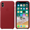 Apple kožený kryt na iPhone X, červená_1976524326