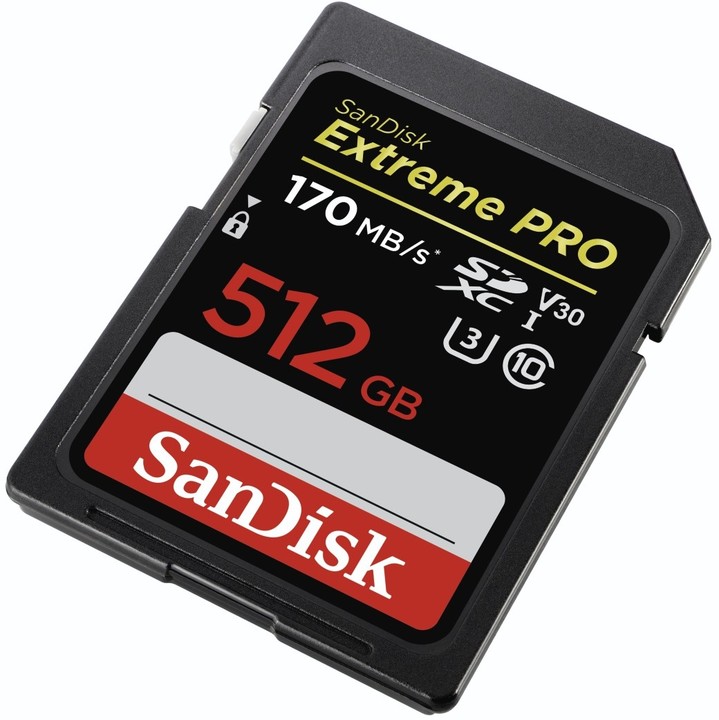 SanDisk SDXC Extreme Pro 512GB 170MB/s UHS-I U3 V30