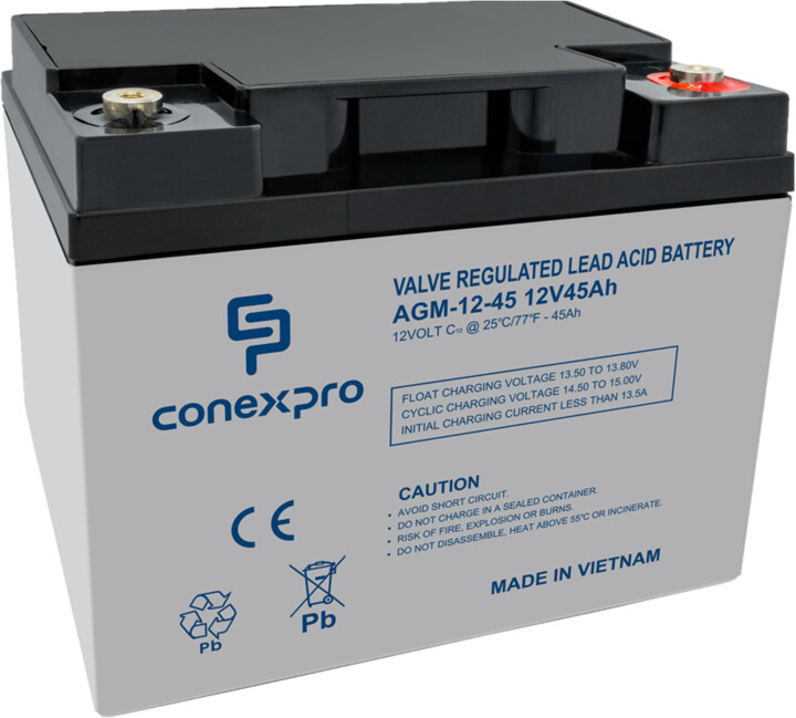 Conexpro baterie AGM-12-45, 12V/45Ah, Lifetime_2018835944