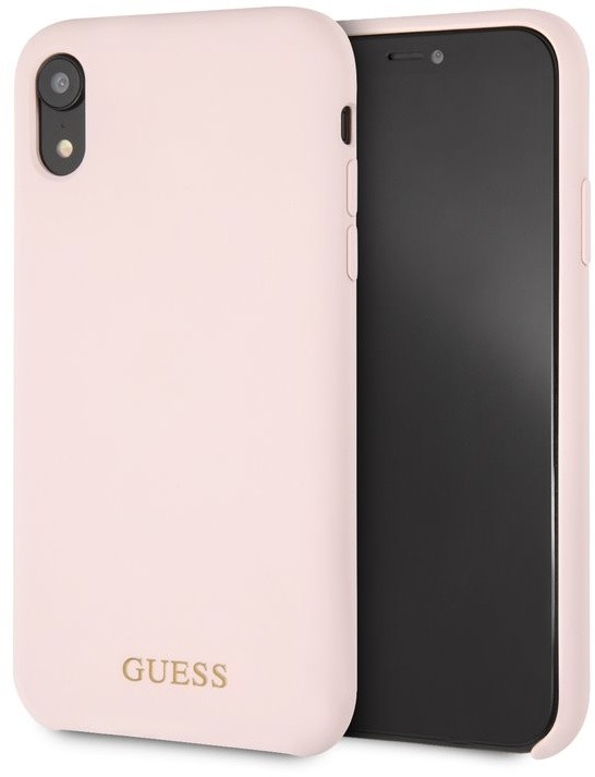 GUESS Silicone Gold Logo pouzdro pro iPhone XR, světle růžová_1976537416