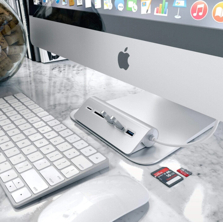 SATECHI Aluminium USB Hub (3x USB 3.0,MicroSD), stříbrná_1070977945