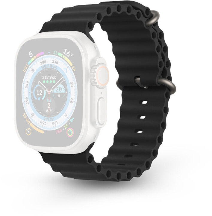 RhinoTech řemínek Ocean pro Apple Watch 42/44/45/49mm, černá_2056071406