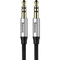 BASEUS kabel audio Yiven Series, Jack 3.5mm, M/M, 1.5m, stříbrná/černá_797789049