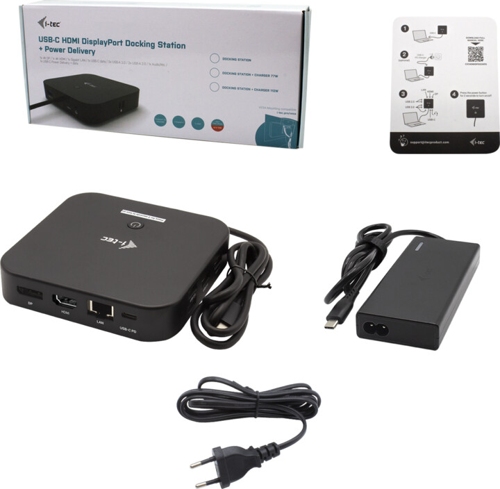 i-tec dokovací stanice USB-C, PD 65W + i-tec Universal Charger 77W_983408278