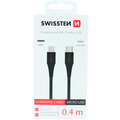 SWISSTEN datový kabel USB-C - microUSB, M/M, 0.4m, černá_1799874804