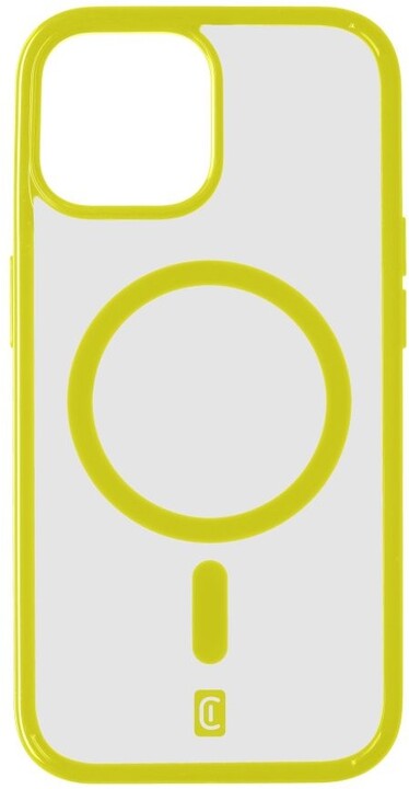 Cellularline zadní kryt Pop Mag s podporou Magsafe pro Apple iPhone 15, čirá/limetková_995694123
