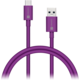 CONNECT IT Wirez COLORZ Kabel USB-C (Type C) - USB-A, 1 m, fialový