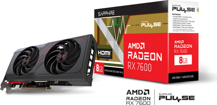 Sapphire PULSE AMD Radeon™ RX 7600 GAMING 8GB, 8GB GDDR6_339275607