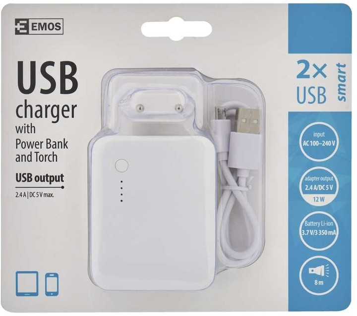 Emos USB adaptér smart s powerbankou_2126670384