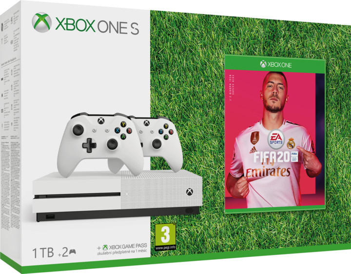 XBOX ONE S, 1TB, bílá + druhý ovladač + FIFA 20_2125126903