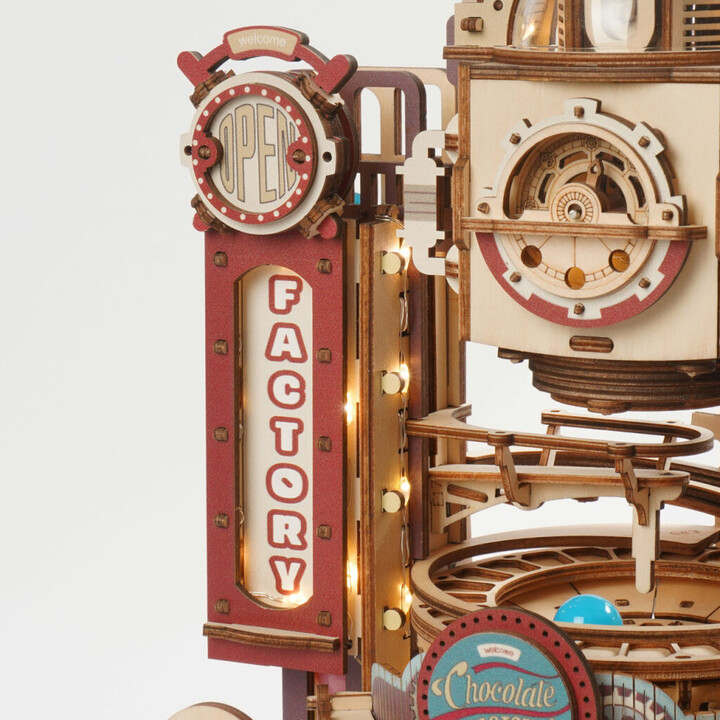 Stavebnice RoboTime - Továrna na čokoládu, kuličková dráha, dřevěná_1610561025
