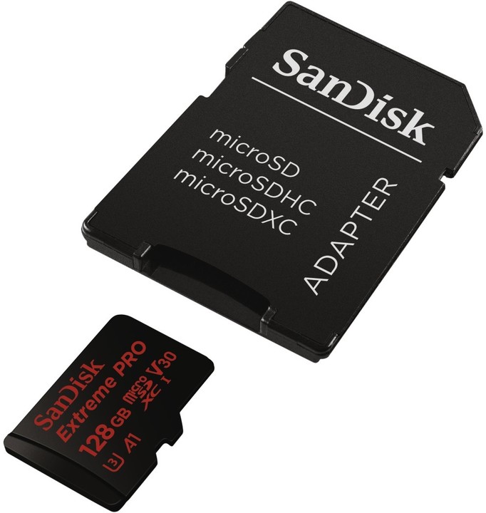 SanDisk Micro SDXC Extreme Pro 128GB 100MB/s A1 UHS-I U3 V30 + SD adaptér_1267337269