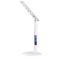 Solight LED stmívatelná stolní lampička s displejem, 6W, volba teploty světla, bílý lesk - Rozbalené zboží
