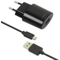 FIXED síťová nabíječka s odnímatelným micro USB kabelem, 2,4A, černá