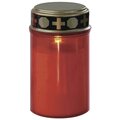 Emos LED hřbitovní svíčka červená, 2x C, venkovní i vnitřní, teplá bílá, senzor_1317797343