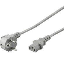 PremiumCord kabel síťový 230V k počítači 2m, šedá kpsp2g