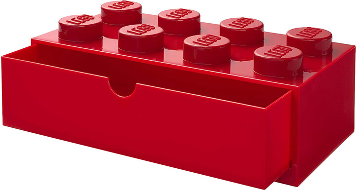 Stolní box LEGO, se zásuvkou, velký (8), červená