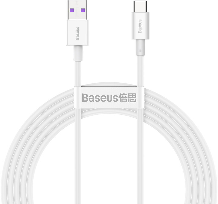 BASEUS kabel Superior Series USB-A - USB-C, rychlonabíjecí, 66W, 2m, bílá_543506265