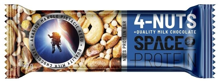 Space Protein 4-Nuts, tyčinka, proteinová, oříšky/čokoláda, 30x40g_204471564