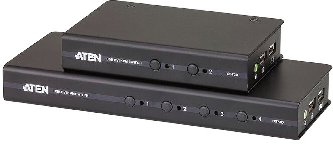 ATEN přepínač 2-port DVI KVM USB, audio 2.1, včetně kabelů, černá_315563318