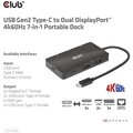 Club3D dokovací stanice USB Gen2 Type-C na Dual DisplayPort 4k60Hz 7-in-1 Portable Dock_1792541335
