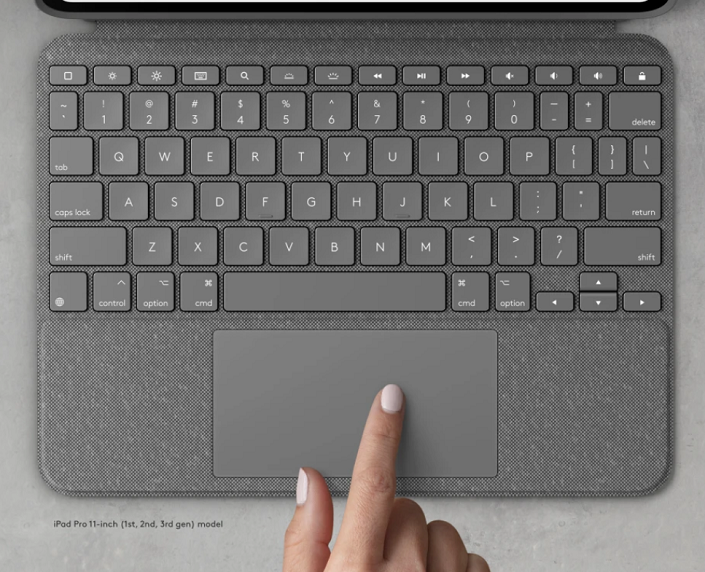 Logitech Combo Touch, ochranný kryt s klávesnicí, pro Apple iPad Pro 11" (1., 2., 3. generace), CZ