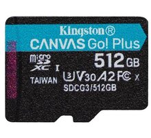 Kingston Micro SDXC Canvas Go! Plus 512GB 170MB/s UHS-I U3 + adaptér SDCG3/512GB