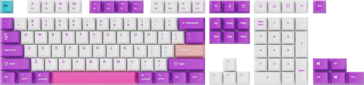 Keychron vyměnitelné klávesy, PBT, OEM, full set, unicorn, US_1872467988