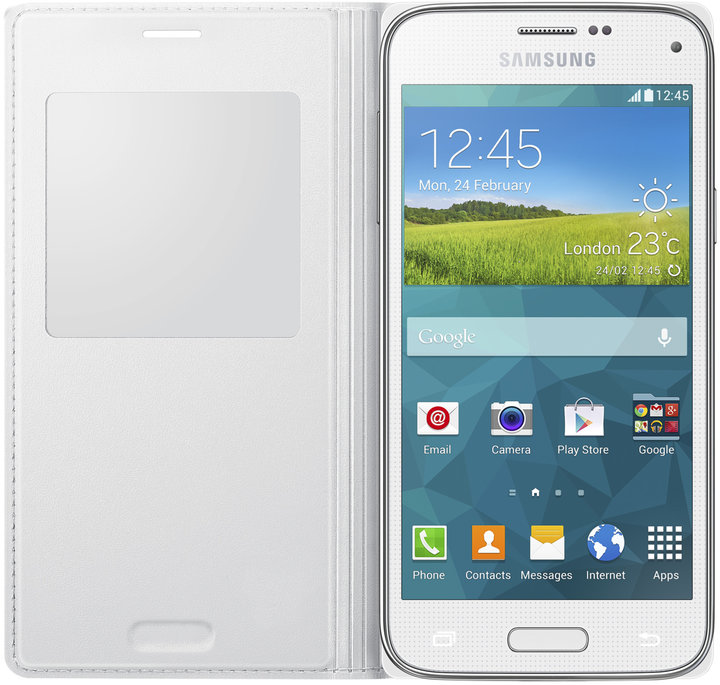 Samsung flipové pouzdro S-view EF-CG800B pro Galaxy S5 mini (SM-G800), bílá_1210361104