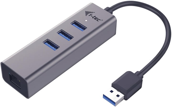 i-tec USB 3.0 Metal 3 port HUB Gigabit Ethernet 1x USB 3.0 na RJ-45 3x USB 3.0