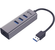i-tec USB 3.0 Metal 3 port HUB Gigabit Ethernet 1x USB 3.0 na RJ-45 3x USB 3.0_1251330065