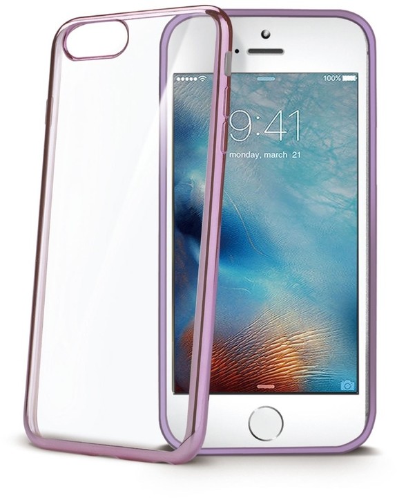 CELLY Laser - pouzdro lemování s kovovým efektem pro iPhone 7 Plus, růžovozlaté_796685683