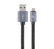 Gembird CABLEXPERT kabel USB A Male/Micro B Male 2.0, 1,8m, opletený, černá CCB-mUSB2B-AMBM-6