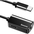 Baseus adaptér USB-C/USB-C + 3.5mm jack, černá_341662857