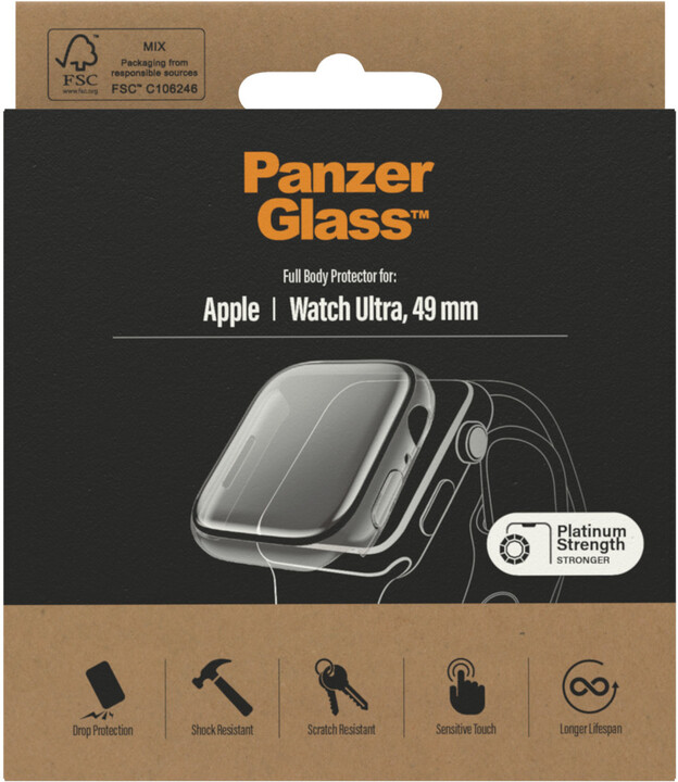 PanzerGlass ochranný kryt pro Apple Watch Ultra 49mm, čirá_1400250256