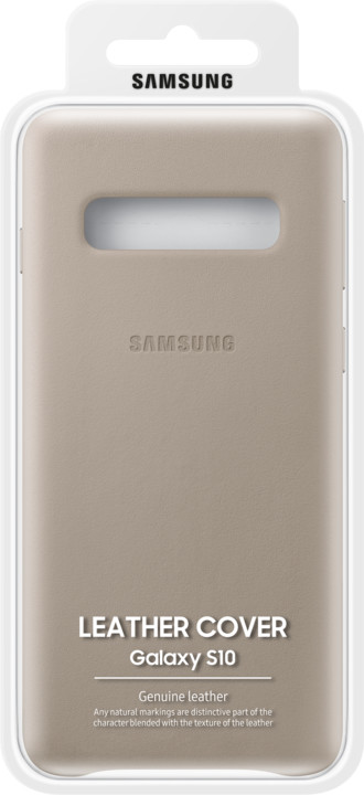 Samsung kožený zadní kryt pro Samsung G973 Galaxy S10, šedá_1832424703